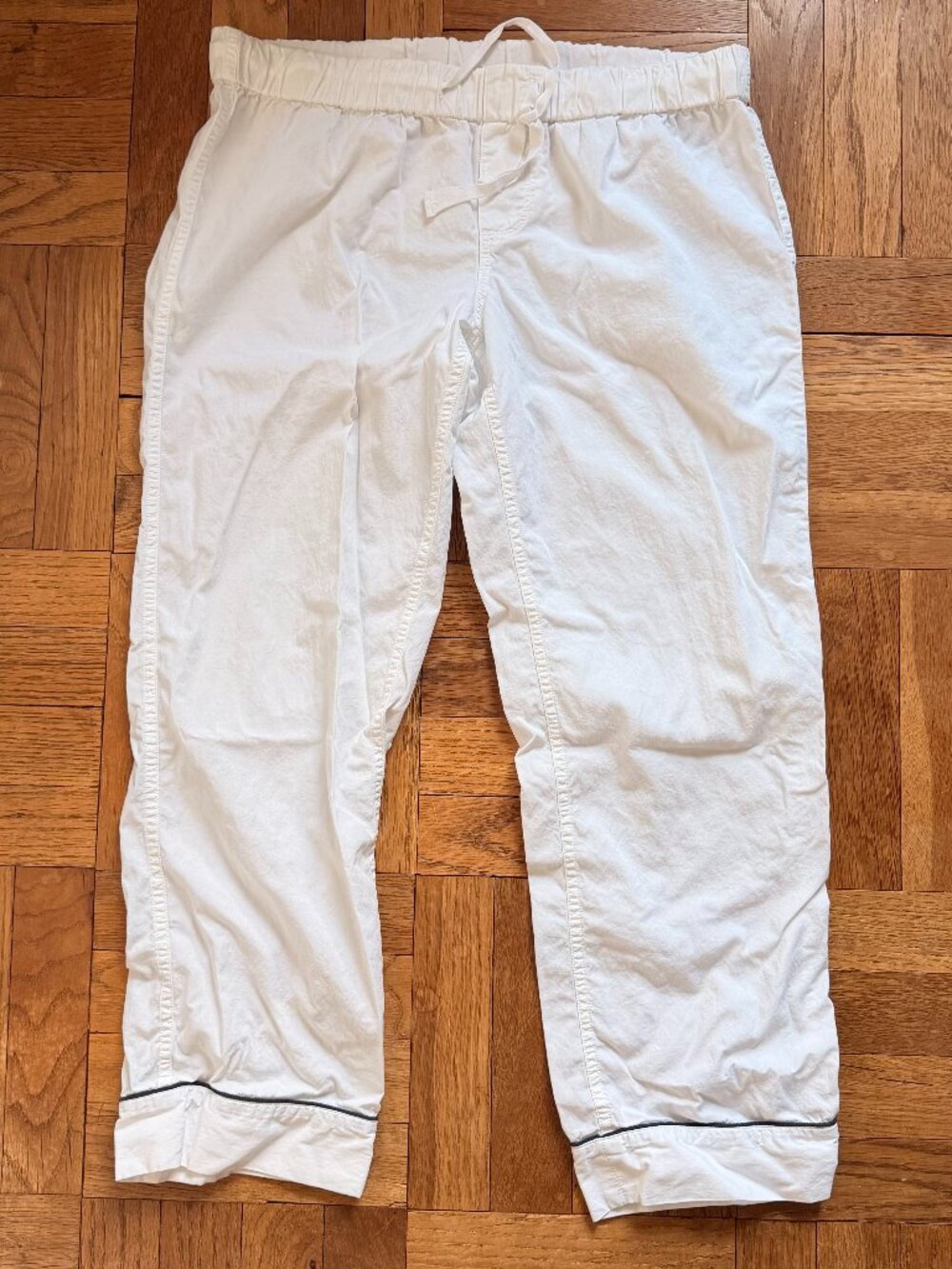 Vintage cotton poplin pajama bottoms White  small